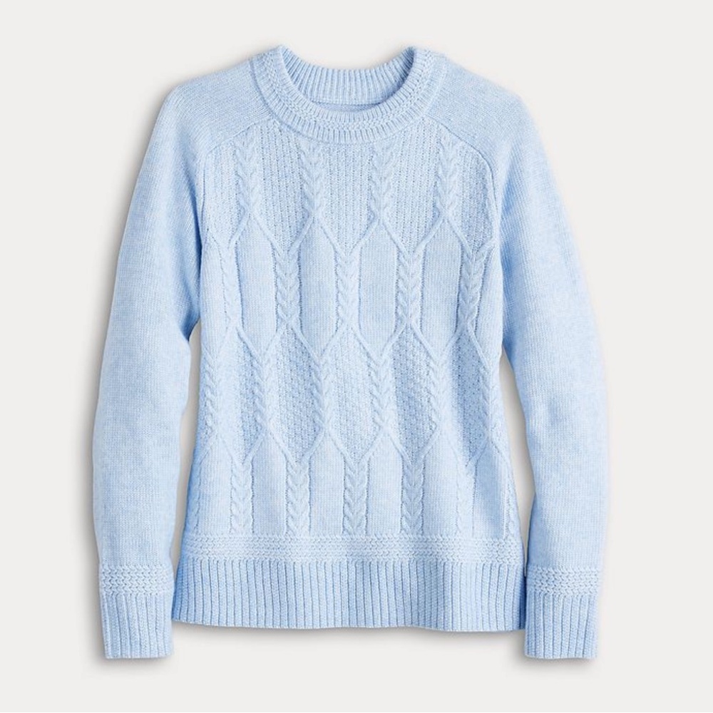 NWT❗️Womens Croft & Barrow Saddle Sleeve Cable Knit Sweater (Medium)